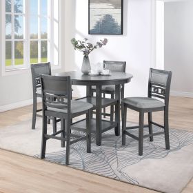 5-Piece Counter Height Dining Set, Gray Two-Tone