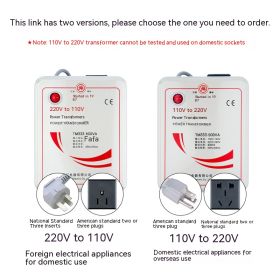 Transformer 220V To 110v Japan US 110V To 220V100V Power Supply Voltage Converter (Option: For Domestic Use)