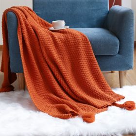 Sofa Knitted Office Air Conditioning Lunch Break Small Blanket (Option: Caramel-130X170cm)