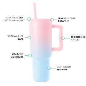 40oz Handle Cup 304 Stainless Steel Cold Insulation Large Ice Cup (Option: Sweet Princess-40oz)