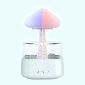 New Arrival Rain Cloud Humidifier Rain Drip Aromatherapy Essential Oil Air Diffuser 450ml 7 Colors Mushroom Humidifier (Color: White)