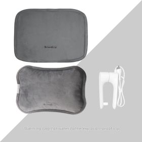 Rechargeable Hand Warmer Belly Cute Plush Explosion-proof Heating Pad Electric Hot Water Bag (Option: Gray Handbag Edition)