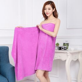 Large Cotton Absorbent Quick Drying Lint Resistant Towel (Option: Purple-90x190cm)