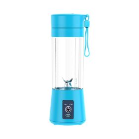 Amazon Blender 6-blade Portable Electric Juicer Small Household Charging Mini Juicing Cup Manufacturer (Color: Blue)