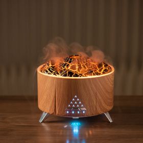 Top Sale Flame Aroma Diffuser Air Humidifier Home Aromatherapy Fire Ultrasonic Essential Oil Diffuser With Bluetooth Speaker White Noise (Option: Wood-UK)