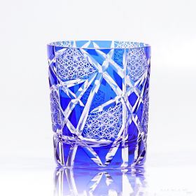 Carved Lead-free Crystal Glass Whisky Tumbler (Option: Blue Lightning Pattern)