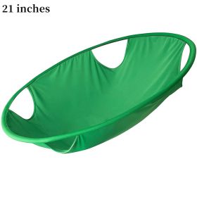 1pc 21in/26in Laundry Hamper Basket Foldable Hamper Oval Tub Green Cloth Storage Baskets Home Dryer Helper Clothes Carrier Organizer (Color: Green)