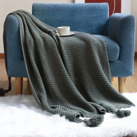 Sofa Knitted Office Air Conditioning Lunch Break Small Blanket (Option: Gray-150x200cm)